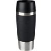 EMSA Travel Mug, Tazza Termica Classic, Capacità Compatta 0,36 L, Isolamento Sottovuoto Doppia Parete, Caldo 4 Ore Freddo 8 Ore, 360° Drinking, Silicone Soft-Touch, Acciaio Inox, Nero, 513361