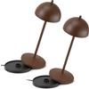 LA VILLE LUMIÈRE LVL Kit da 2 X EvaG Lampada da Tavolo Ricaricabile Senza Fili - Lampada LED Touch Dimmerabile da Interno/Esterno IP65 - Temp. Luce da 2200 a 3000K, Lunga Durata, Alluminio, Corten