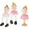 Flair Flower Set di sgabelli a forma di fata, statuetta decorativa, decorazione per la decorazione, elemento decorativo, idea regalo, decorazione romantica per la camera delle ragazze, ballerina rosa
