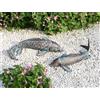 CLYB Set di 2 statue decorative a forma di pesce koi, sculture in rame anticato da giardino, stagno, pesci koi in metallo, decorazione per esterni, patio, cortile, prato, stagno, decorazioni per la