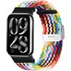 Niboow Intrecciato Cinturino per Xiaomi Smart Band 9 Pro/Xiaomi Smart Band 8 Pro, Sportiva Elastica Nylon Watch Band Cinturino per Xiaomi Redmi Watch 5 / Xiaomi Redmi Watch 4 - Arcobaleno