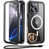 Beeasy Cover per iPhone 16 Pro Impermeabile IP68 con MagSafe, 360 Militare Antiurto Indistruttibile Resistente Doppia Protezione Custodia, Ermetica Antipolvere Subacquea Waterproof Case, 6.3