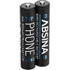 ABSINA 2x Batterie per cordless Gigaset 800 mAh - AAA batteriA NiMH da 1,2V - A400 A415 AS40 A510 AS69 C430 C530HX CL660HX E560 E290A