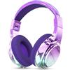 JYPS Cuffie Bluetooth Bambina, Metallico Cuffie Bambini Wireless,Cuffie Bluetooth Over Ear con Microfono per Bambini/Ragazza,Cuffie Senza Fili Pieghevoli Audio Stereo HD per TV/Musica/Scuola (Viola)