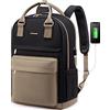 LOVEVOOK Zaino Porta PC Donna, 17 Pollici Impermeabile Computer Backpack Antifurto con Porta USB e Scomparto per Laptop per Scuola Università Viaggi Lavoro Aereo Ufficio, Kaki Nero