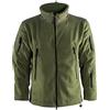 APTBJKUiU Giacca softshell per uomo/uomo, in pile, antivento, con 5 tasche, con colletto alto, giacca invernale con cerniera, per escursioni, lavoro, verde militare, 3XL/4XL