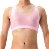 GENEMEN Canottiera da uomo lucida Crop Top Sport BHS Y Back Training Canottiera intima senza maniche Sexy Sheer Shirt, rosa chiaro, XL