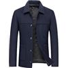 YOUTHUP Cappotto da Uomo in Lana Corto e Sspesso Elegante Cappotto Invernale Caldo, Blu 3008, M