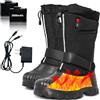 ZONSUSE Scarponi da Neve Riscaldati,Stivali Riscaldati per Uomo Donna,Stivali Termici Ricaricabili,Scarpe Elettriche Riscaldate,7.4 V 3000 mAh con Adattatore UE,per Pendolarismo Pesca Caccia (43EU)