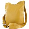 modamoda de T221 - Borsa a tracolla da donna in pelle, misura media, made in Italy, giallo senape, m