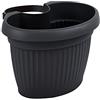 Prosperplast Vaso fioriera per grondaia ovale, altezza 14 cm colore: antracite