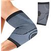 DOUBLE M, 2 Pezzi Manicotti Sportivi Per Gomiti, Gomitiere per Epicondilite, Tendinite, Artrite, Gomito del Tennista, Gomito del Golfista, Neoprene, Ideale per Lo Sport, Taglia Unica, Nero.