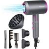 Flintronic 2000W Potente Asciugacapelli, Phon per Capelli, Professionale Ioni Con Maniglia pieghevole, 3 Di Temperatura, Pulsante Di Raffreddamento Indipendente(3 Diffusore e 3 pettini)