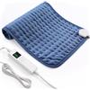 OneAmg Termoforo Elettrico Lombare, 30x60cm Termoforo Lombare Ricaricabile Con timer di 4 ore e 6 Livelli di Riscaldamento Spegnimento Automatico, Lavabile Cuscino Elettrico Riscaldante Blu