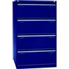 Bisley LIGHT Light - Armadietto con 4 cassetti, DIN A4, in Metallo, 639 Oxford Blu, 62,2 x 80 x 132,1 cm