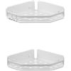 TATAY Mensola Bagno Senza Foratura Pack 2 Mensole Doccia Angolari in Alluminio | Include Viti e Sistema Fissaggio Quick Fix | Resiste all'Umidità | 20 x 5,5 x 20 cm - Modello Serenity - Bianco Artico