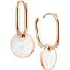 THIORA 'Oasis Collection' Orecchini a cerchio da donna | Orecchini in acciaio inox con madreperla e opzioni bicolori | Gioielli che racconta storie | oro, oro rosa, argento, Acciaio inossidabile