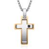 Dada Gioielli - Collana Croce Zircone Brillante Laterale Stile Diamantato 45+5cm (Argento)