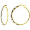 DelPia, Orecchini a Cerchio in Oro 18kt e Argento Sterling 925 2begold con Cristalli (Oro giallo, 25mm)