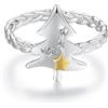 Qings Anello di Natale in Argento 925 Anelli Albero di Natale Aperto Regolabile Regali di Compleanno Xmas Gioielli per Donne