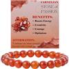 Bivei Corniola - Passione - signora braccialetto perline 8mm semiprezioso cristallo naturale elastico elastico cristallo accessori regalo di yoga