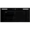 GLOBALO Cappa aspirante da incasso 60 cm, cappa da cucina per mobile base, cappa aspirante da cucina per mobile base serie Steel, acciaio verniciato, vetro temperato, Materi 60.1 Black