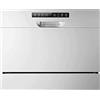 ksamwjf Mini lavastoviglie da tavolo Lavastoviglie automatica da banco 5 programmi, con 6 coperti, lavastoviglie da incasso da cucina, pulizia rapida, risparmio energetico, stoviglie asciutte