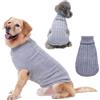 FANSU Maglioncino Cane e Gattino, Maglione Lavorato a Maglia a Collo Alto per Animali Domestici, Maglione Tinta Unita Caldo Invernale per Cani di Taglia Piccola e Media (L,Grigio)