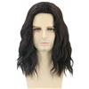 Topcosplay Parrucca nera da uomo ondulata lunga parrucca cosplay per costume di Halloween (nero)
