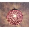 THisga Moderna rotonda Rattan lampada a sospensione Lampadario creativo palla colorata design del soffitto Hanging Luce Sala da pranzo appesi lampadario E27 Camera da letto for bambini,Viola
