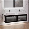 neoro n80 albus mobile La: 160 cm con 2 scomparti estraibili, con frontale in vetro profilato, 2 lavabi La: 58 cm,, 2#BN0065WM+2#BN0432PG+2#BN0402C1, n80 [Mobili da Bagno > Mobili con Doppio Lavabo]