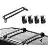 NORDRIVE Barre portatutto per Fiat Panda (169) dal 09/2003 al 12/2012 dotate di Serratura antifurto - Portapacchi Snap Steel in Acciaio Nero
