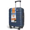 KINSTON Valigia Cabina per EasyJet 4 Ruote Rimovibili Dimensione LowCost - Bagaglio a Mano Leggero e Resistente, Ruote Girevoli Smontabili - Blu