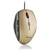 NGS MOTH GOLD - Mouse ottico per computer cablato USB con 5 pulsanti silenziosi e scorrimento, mouse ergonomico, 800/1200/1600 DPI dimmerabile, oro