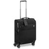RONCATO UNO SOFT 3.0 Valigia trolley cabina 55x40x20/25 cm, bagaglio a mano morbido, espandibile e con sistema di chiusura TSA, con portanome | 4 ruote - Nero