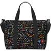 JEJEA Borsone da viaggio con stampa formula matematica Weekender per le donne, borsa leggera da portare avanti, borsa per oggetti personali, Nero , Taglia unica