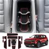 Coleya Tappetini Antiscivolo Compatibile con Jeep Avenger 2023 2024, Tappetini in Gomma per Console Centrale, Portabicchieri, Cuciture Porta, Braccioli, Jeep Avenger Tappetino per Auto (Rosso)