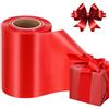 ZAWTR Nastro Rosso per Confezioni Regalo, Ampio Nastro di Raso per Ghirlande Artigianali Fiocchi Giganti Decorazioni per Torte, Natale Albero San Compleanno Matrimonio Nastri per cucire, 10cm 22m