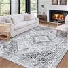 LuxFocus Area Rug - Tappeto vintage da 160 x 230 cm, con stampa invecchiata, multicolore, sottile, in ciniglia, pieghevole, leggero, per cucina, soggiorno, camera da letto, sala da pranzo, colore: