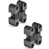 Gedotec Cerniera invisibile Cerniera per porta armadio Cerniera per mobile per porta armadio - H1964 | Ottone nero brunito | Cerniera per armadio da incasso in legno | 11 x 33 mm