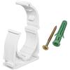 SKIR'CO (10 pezzi) Clip per tubi, morsetti in plastica per tubi da 32 mm, clip per tubi con blocco, ganci per tubi flessibili, clip bianche per tubi