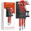 GETLITOOL Set 9PZ Chiavi Esagonali Testa Sfera 1.5-10 mm con 10PZ Bussole a Stella T8-T50, Kit Chiavi a Brugola Combinate Chiave Metrica e Punte Torx in Acciaio S2 per Riparazione DIY