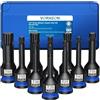 VORXEON Set 10 Pezzi Bussola a Impatto Torx con Attacco 1/2 in Acciaio 42CRMO (T25-T80), Corredo di Bussole Esagonali a Stella con Valigetta per Chiavi Pneumatiche, Elettriche e Dinamometriche