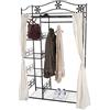 Mendler Appendiabiti Guardaroba scaffale portaoggetti Moderno 43x100x172cm con Tenda