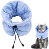 BUKYCAT Collare per Recupero Gatto, Collare a Cono per Gatti, Elisabettiano per Gatti,per Gattino Impedisce di Leccare le Ferite (Azzurro, S)