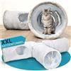 PFOTENGUT® tunnel per gatti XXL [per gatti piccoli e grandi] - robusto tunnel di gioco per occupare il tuo gatto - tunnel lungo 115 cm con diverse aperture con palla da gioco inclusa