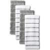KitchenAid Albany - Set di 4 asciugamani da cucina, 40,6 x 66 cm, grigio/bianco