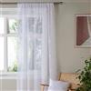 Appletree Boutique - Tenda singola per finestra, 140 x 137 cm (larghezza x lunghezza), in voile, per camera da letto/soggiorno, a pois, collezione Zara, colore: bianco