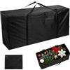 AiQInu Borsa da Giardino per Cuscini, Oxford Porta Cuscini da Esterno Impermeabile, Nero Borsa per Cuscino con Maniglie - 122x40x55cm
