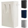 Odonata Cesto portabiancheria sottile con manici, pieghevole, 45 l (beige)